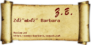 Zámbó Barbara névjegykártya