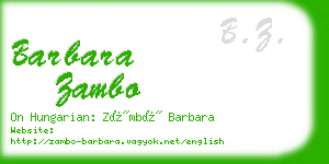 barbara zambo business card